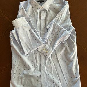 Banana Republic Factory Blue Dress Shirt with Subtle Pattern